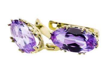 8K κίτρινο χρυσό 333 Alexandrite Σκουλαρίκια vec021x-ax Russian Soviet USSR Vintage craft Art Deco style